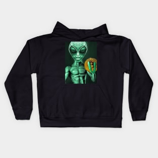 Alien Bitcoin Collectors Mars Invasion Sci-fi Kids Hoodie